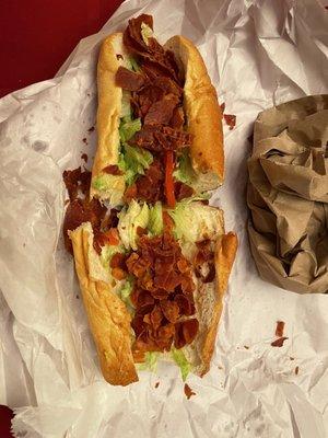 A really gross BLT sub