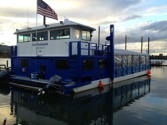 Member party barge for some events.