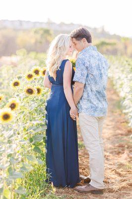 Portrait in sunflower fields