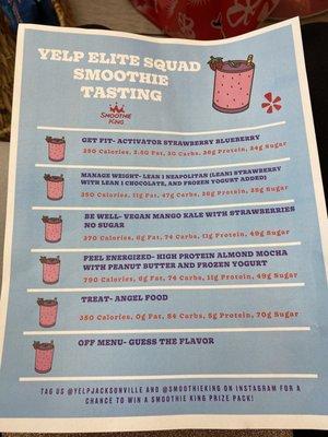 These are the manager's favorite custom smoothies and they were really good!