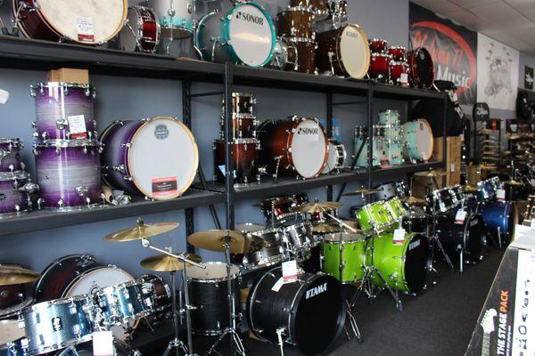 Drums by Sonor, Tama, Mapex, and Gretsch