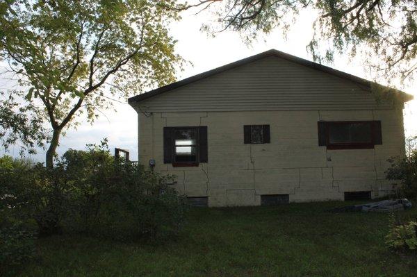 original boat house that was to be converted into a two story home on Lake Michigan