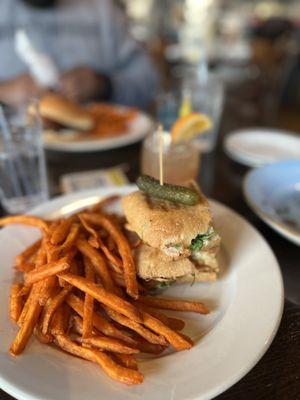 Grilled Cheese Panini sweet potato fries