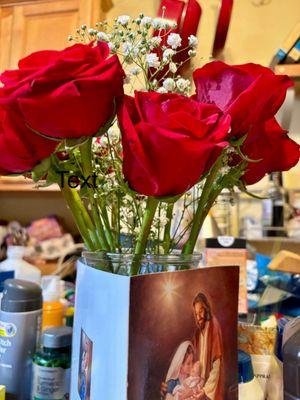 Baby Jesus and Roses.