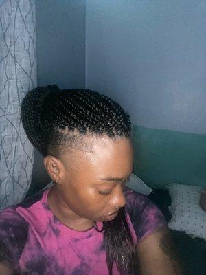 Box braids on undercut afro