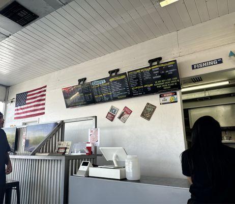 The counter and menu