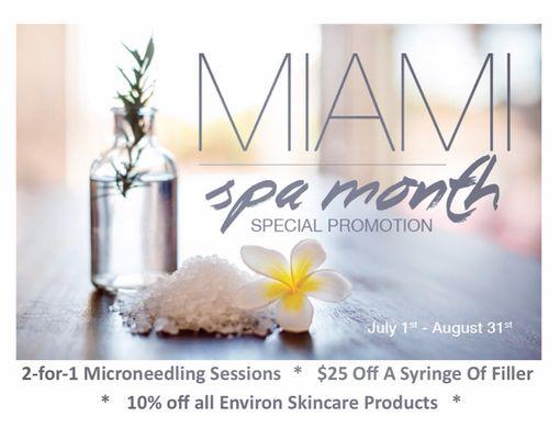 Celebrate Miami Spa Month with BoGo's and discounts!