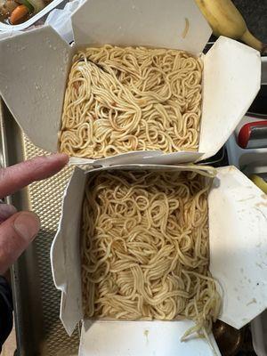 2 quarts of Mr. Wing's pan fried noodles. Secret menu item. Get these! What looks like a simple noodle is not. So much flavor!