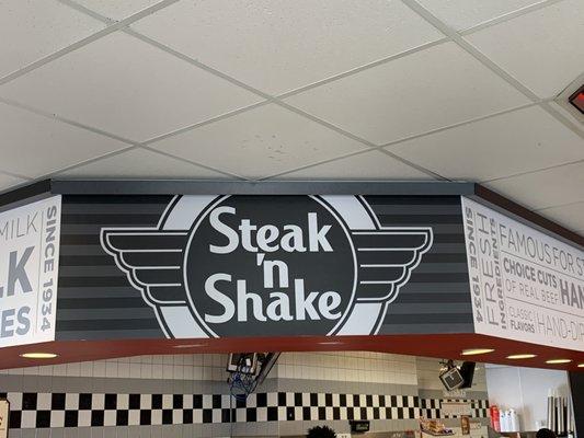 Sign at the Steak 'n Shake in Joplin, MO.