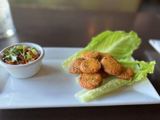 Fried Fish Cakes with a sweet cucumber relish!