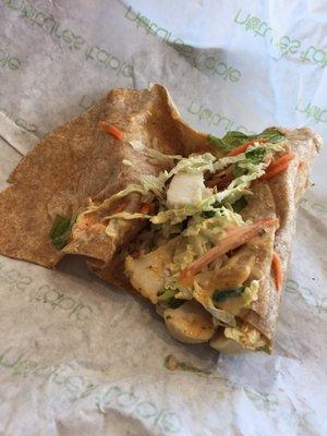 Half Sesame Thai wrap opened