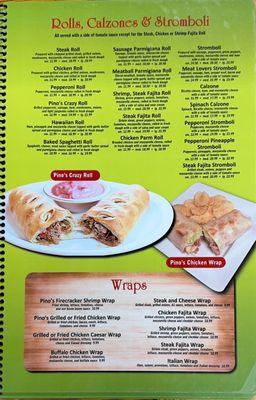 Rolls calzones & Stromboli and wraps