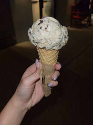 Smoreo ice cream on a sugar cone - was super delicious.