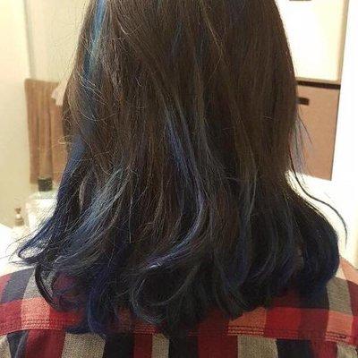 Blue highlights