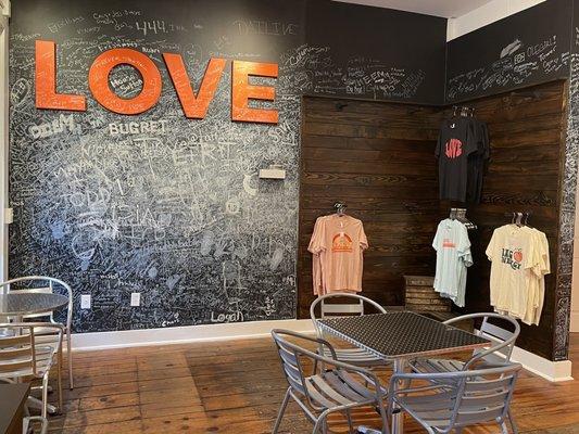 Chalk wall & dining area!