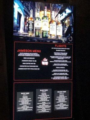 Jameson Menu