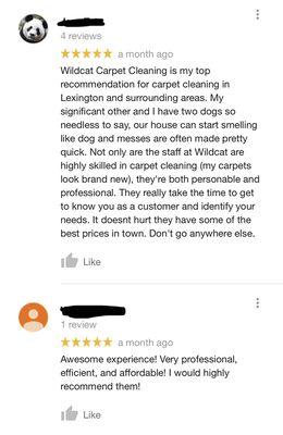 5 star reviews!