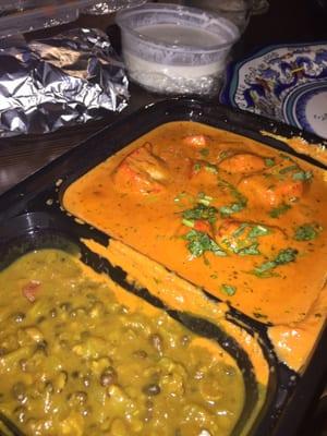 Chicken tikka masala. Comes with side of lentils (dal) that was also super yummy!!