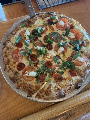 Wood fire pizza  Margherita Pizza w/ pepperoni added