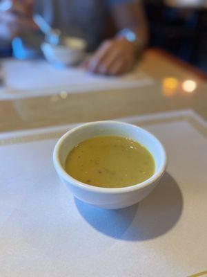 Complimentary daal soup