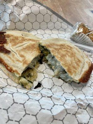 Chicken and spinach pita melt