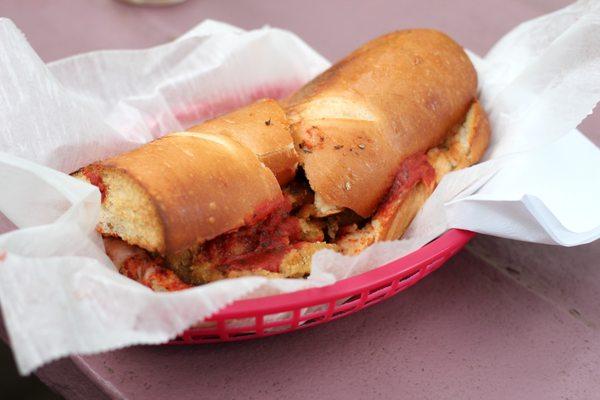 Eggplant parmesan sandwich