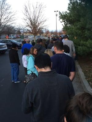 Waiting in line. This is what we do to work off Thanksgiving dinner!