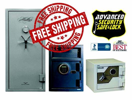 Free Shipping on all home & commercial safes bought online toplockshop.com