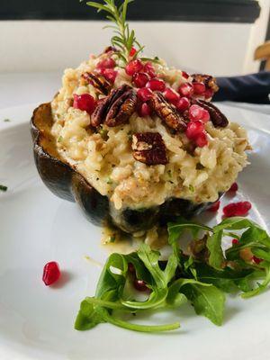 Risotto special with walnuts, cranberries, squash