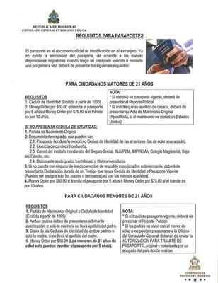 Requisitos para tramitar pasaporte en el Consulado General de Honduras