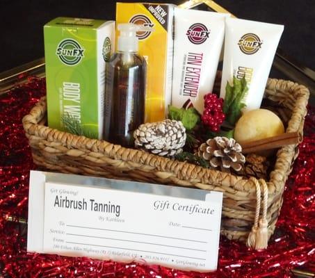 SunFX organic products from Australia only at Get Glowing! Customized gift baskets and gift certificates available!