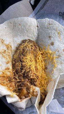 Bean & Beef Burrito - they forgot the beans