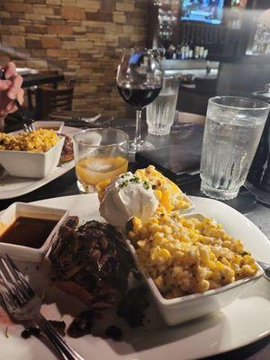 6oz filet with creamed corn and creamed potatoes