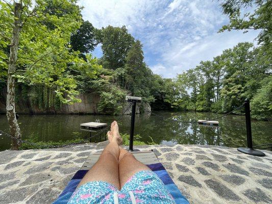 Laying by the water