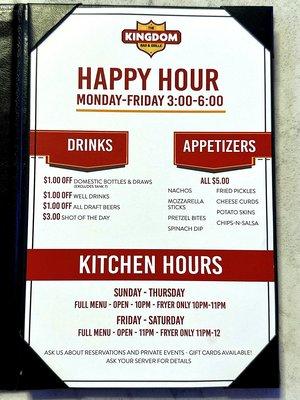 Happy Hour Details