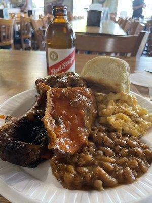 Ribs & chicken combo with a Red Stripe... Memories priceless