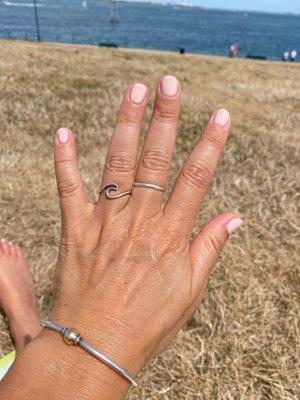 "Stop it I'm blushing" color, gel manicure