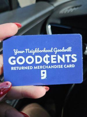 Store credit is given via Goodwill merch cards!