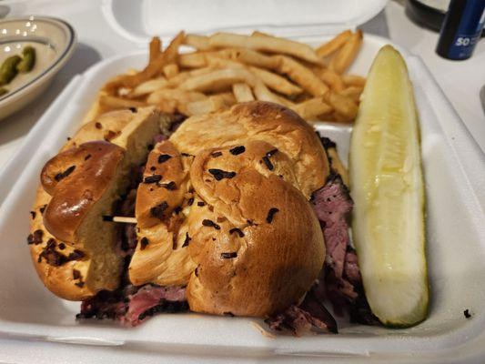 Pastrami on Onion Roll