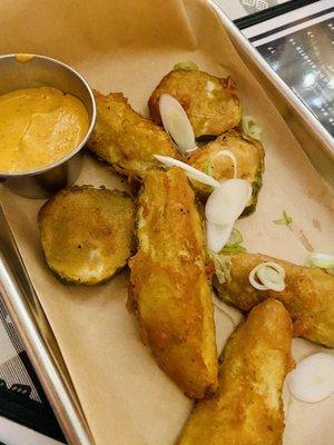 Fried pickles in different shapes, so good!