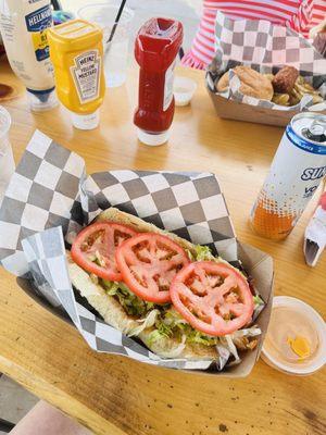 Box car fried chicken sandwich