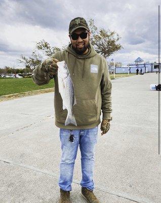 Caught a keeper Striper off some Norm's bait!