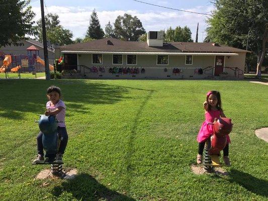 Large grass playground spaces.