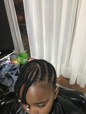 Natural hair kid braid style