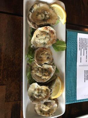 Happy hour broiled oysters