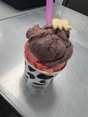 Purple cow, strawberry swirl