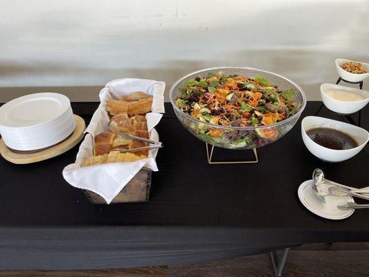 California Salad & Assorted Bred Basket #cateredwithclass