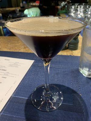 Espresso Martini without Baileys-very good. If they wanted to elevate this drink they could add maybe three espresso beans to the top.