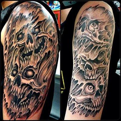 Black and grey half sleeves by Jimmy