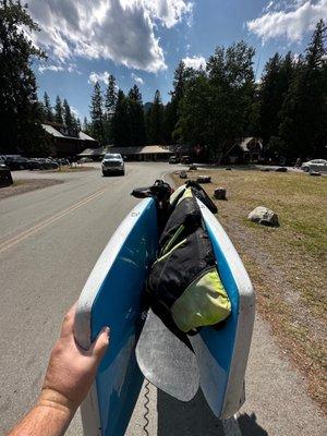 Convenient carts to move paddleboards and canoes to the water